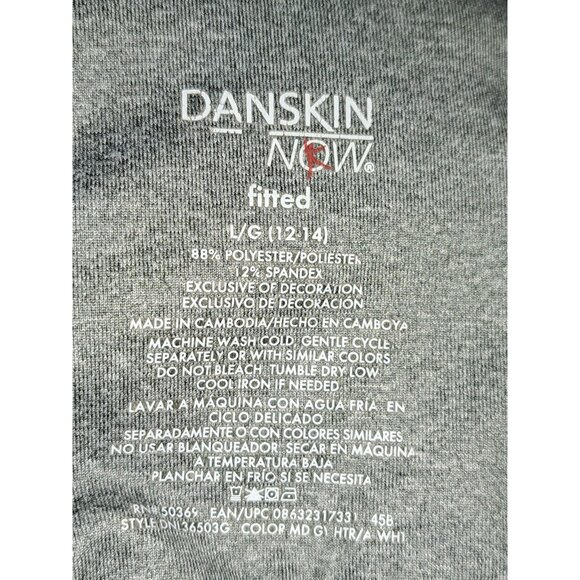 Danskin Now Womens Activewear Sports Bra Gray "Mind Body Soul" Racerback Large - Picture 2 of 3